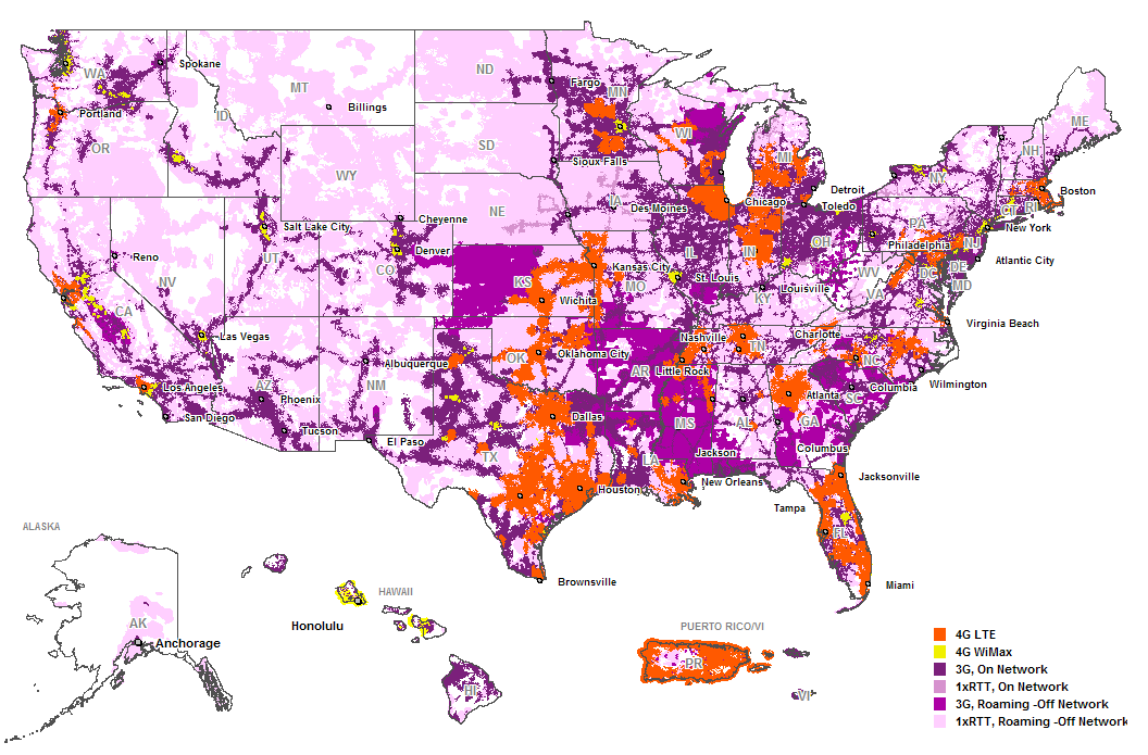 Coverage map - CDMAS